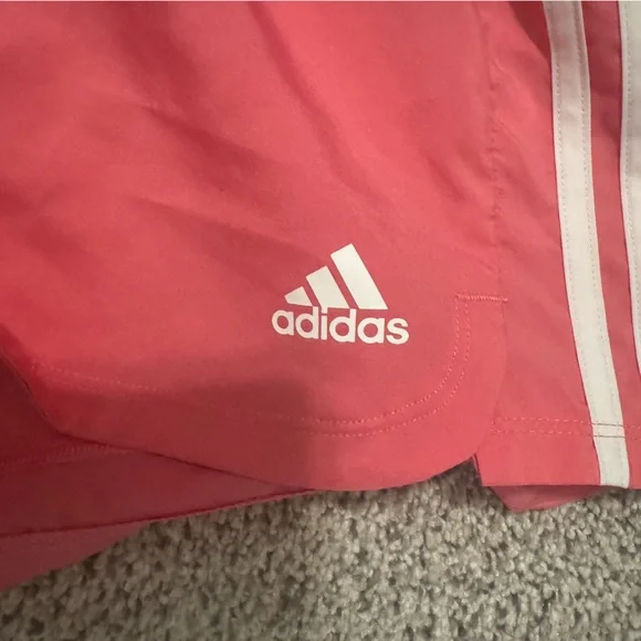 Adidas Pink Athletic Shorts with Signature Stripes - Picture 2 of 7